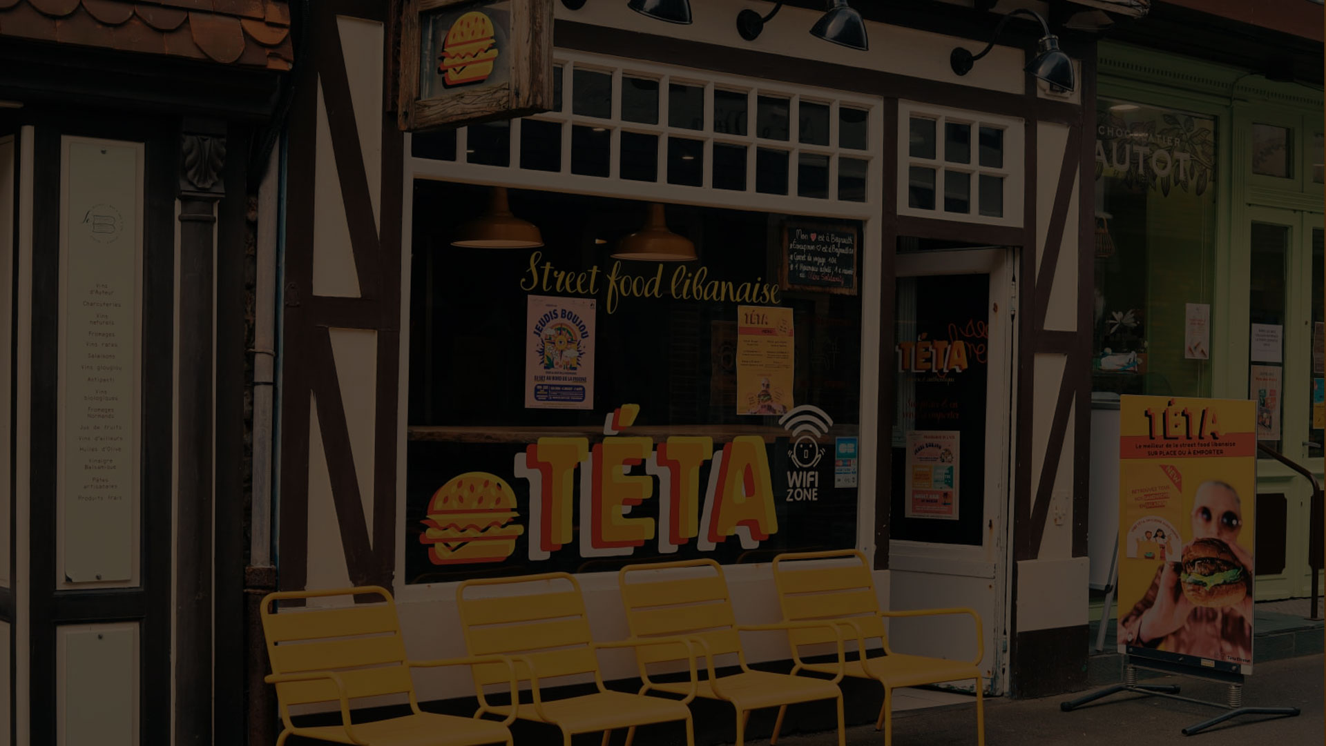Devanture du street food Teta, restaurant du groupe Le Cèdre Hospitality